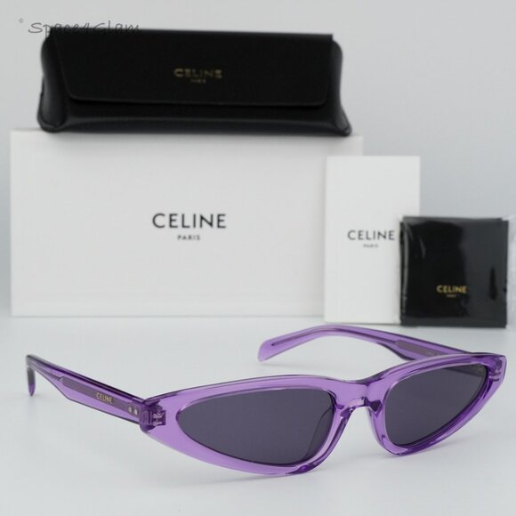 BRAND NEW Celine CL40231I 81Y Transparent Violet Geometric Unisex Sunglasse - Picture 3 of 9